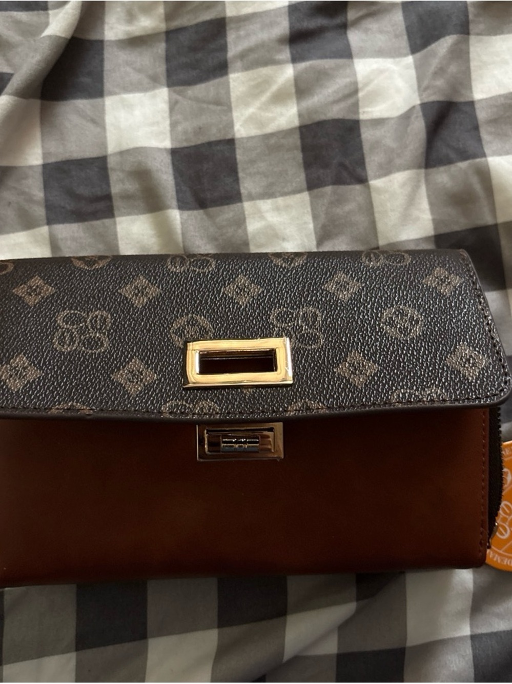 Classic Brown & Dark Monogram Crossbody Bag with chain new